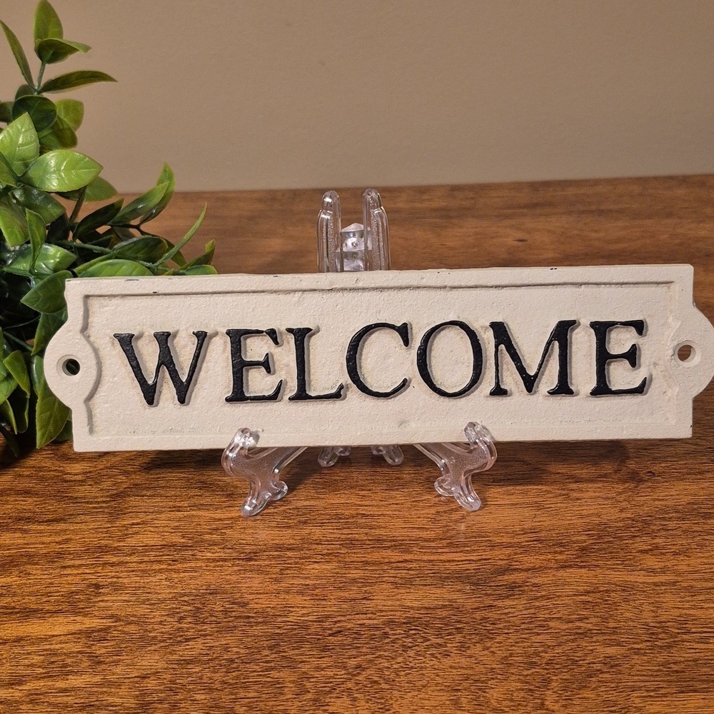 ABBOTT Cast Iron "Welcome" Sign Home Decor